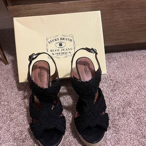 Lucky Brand Black Espadrille Sandals